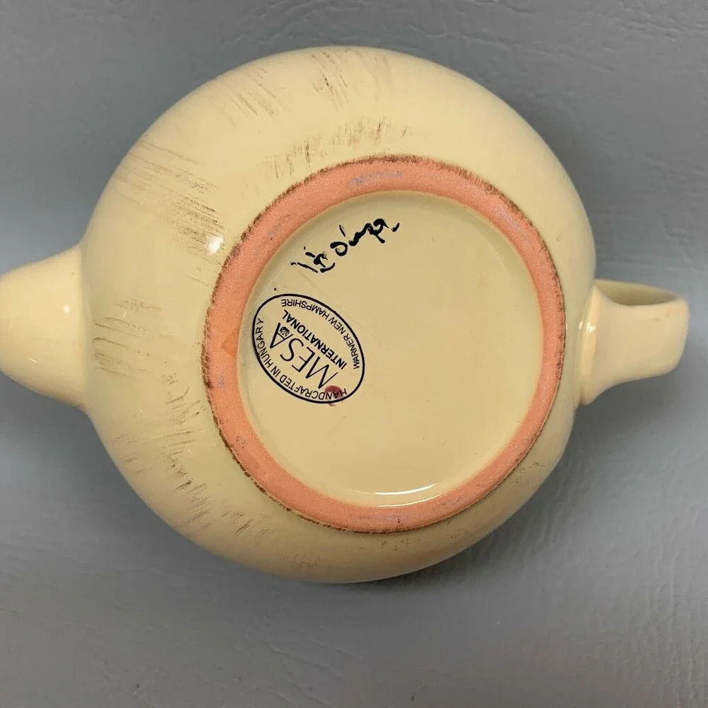 Mesa International Warner‎ New Hampshire Hungary Yellow Tea Pot Signed
